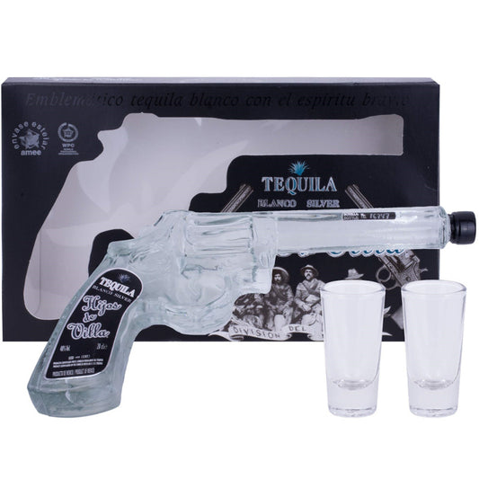 Hijos De Villa Tequila Blanco Pistol Gift +2 Glazen 40%