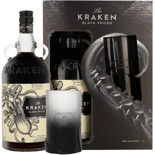 The Kraken Black Spiced Rum Gift + Glass 40%